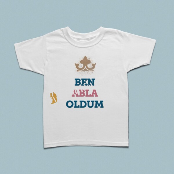 Gold taçlı ben abla oldum çocuk tshirt - 1