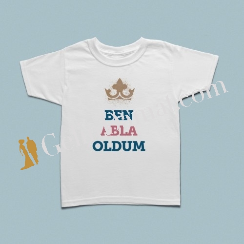 Gold taçlı ben abla oldum çocuk tshirt - 2