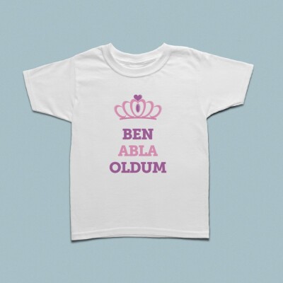 Prenses taçlı ben abla oldum çocuk tshirt - 1