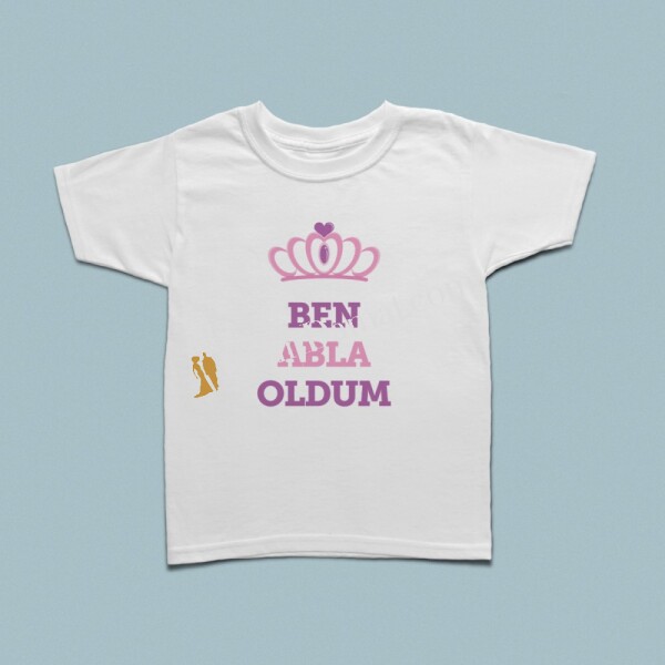 Prenses taçlı ben abla oldum çocuk tshirt - 1